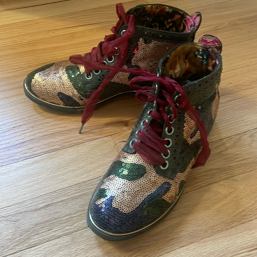 EUC Irregular Choice Sequin Boots